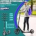 ZQHQKJ Scooter for Kids Ages 6+, Teens and Adults, 4 Adjustable Levels, Max Load 300 LBS, Foldable 9IN Big Wheel Adult Scooters with Hand Brake & Shock Absorption, Bearing ABEC9,Black red