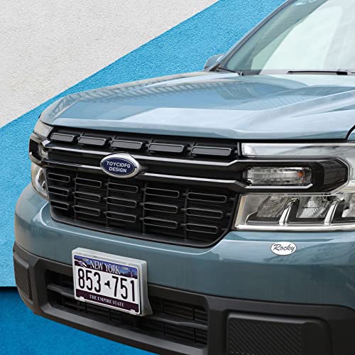 Image of TOYCIDFG Front Grille Trim Strips Compatible with Ford Maverick 2022 2023 Truck Grille Trim Strips Cover Frame Car Decorations Stickers (Carbon Fiber Pattern)