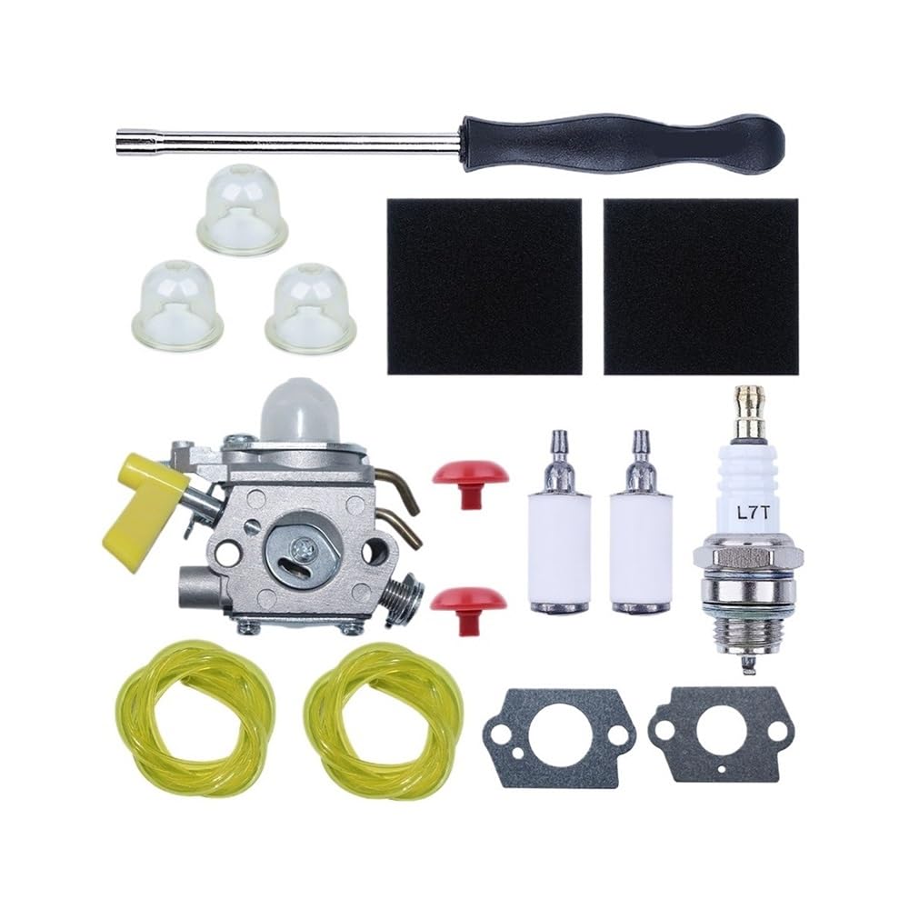 Filtro de aire y combustible compatible with carburador compatible con recortadora de 30 cc y 26 cc. Herramienta de ajuste del carburador.