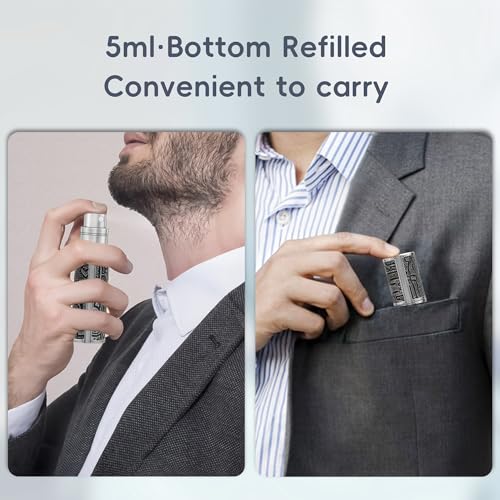 5ml Perfume Spray Bottle, AG00CQ Leather Refillable Dispenser Bottom Fill Fragrance Scent Container, Portable and Leak-proof Suitable for Traveling & Outgoing (Egypt Print Black)2