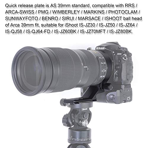 Ishoot Lens Collar For Nikon Af-S Nikkor 200-500Mm F/5.6E Ed Vr, Cnc Machined Lens Tripod Mount Ring Support Bracket Holder, Bottom Is Arca Fit Quick Release Plate For Tripod Ball Head Arca-Swiss Type #TOP7