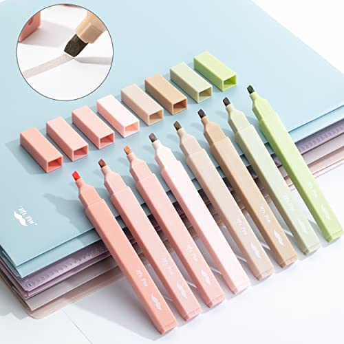 Image of Mr. Pen - 8 Pack Aesthetic Highlighters, Chisel Tip, Boho Colors, Smudge-Free, Pastel, Assorted Colors, Cute
