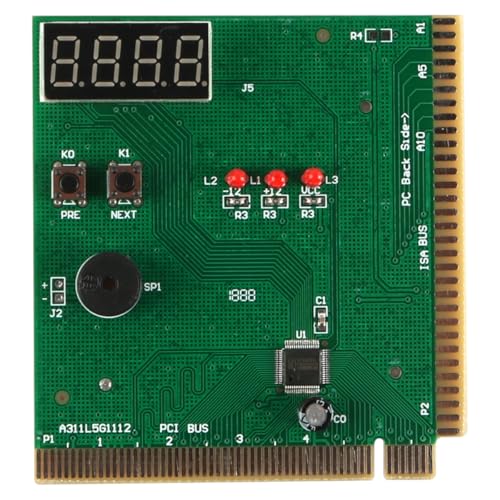 Ieron Kit de analizador de Placa Base de computadora para PC Tarjeta de diagnóstico de 4 dígitos, comprobador Post para informes de fallas PCI e ISA con función de Sonido Mano de Obra de precisión