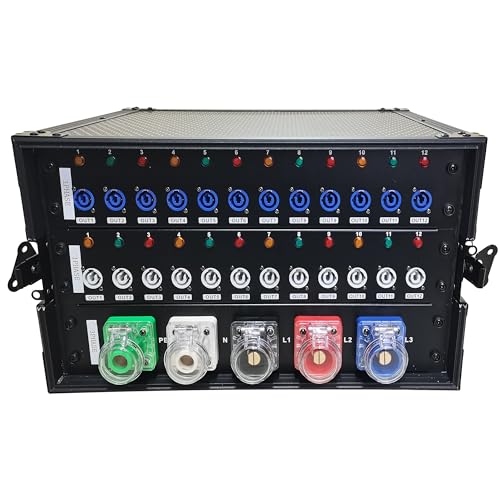 JUNMAN 24 Channel Powercon Power Distro Distributor Box for Stage Lighting