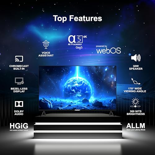 Image of Foxsky 165 cm (65 inch) Frameless Series 4K UHD QLED WebOS FS65GATV (Black)