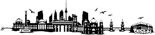 Samunshi® Berlin Skyline Wandtattoo 70 x 15,9cm schwarz