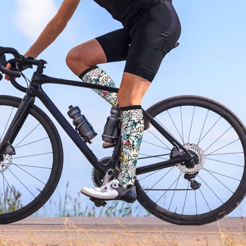 Image of Compression Socks for Women Men Circulation Graduated Supports Socks for Running Travel Nurse Athletic Sports
