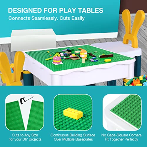 Image of Lekebaby 6 Pack Classic Baseplates 10 inch x 10 inch, Building Base Plates for Building Bricks, 100% Compatible with Major Brands and Activity Table-Baseplate, Sturdy & Safe, Age 3 and up Kids, Multicolored 3