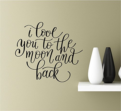 Southern Sticker Company I Love You to The Moon Vinyl Wall Art Inspirational Quotes Decal Sticke