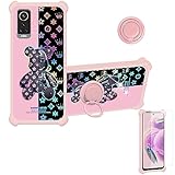jioeuinly Case for HISENSE Infinity H60 Zoom Case Compatible with HISENSE H60 Zoom Phone Case Cover [with Tempered Glass Screen Protector][Ring Support][Colorful Reflect Light] IMDF-JXX