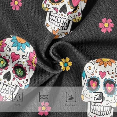 Artistic Toddler Girls Underwear 2t Cotton Panties for Girl Colorful Skulls Vibrant Floral Heart Underpants Briefs3