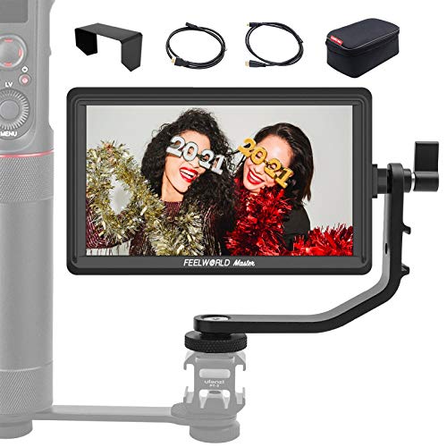Master MA6P Kamera Monitor 5,5 Zoll DSLR Field Monitor 4K Externer Feldmonitor Video 1920x1080 Full HD DC-Ausgang mit Kipparm HDMI Kabel