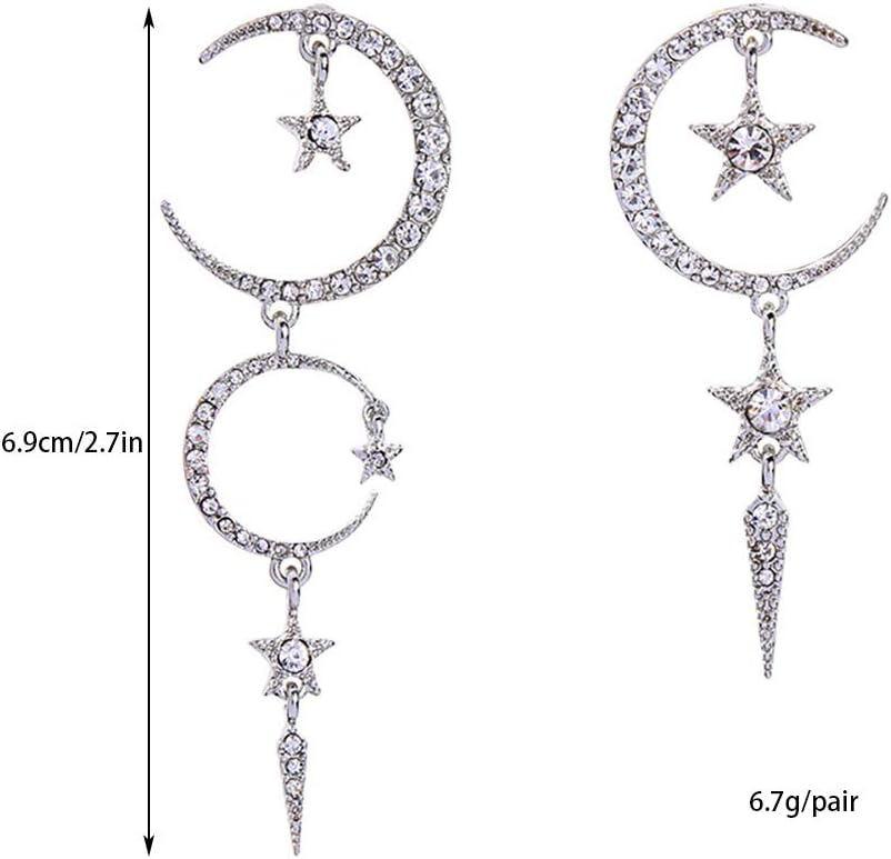 Mardi Gras Gold Earrings for Women - Sun Moon Star Celestial Huggie Dangle Earrings, Hypoallergenic Greek Mythology Boho Greek Mythology Witchy Jewelry - Image 3