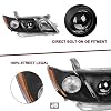 JSBOYAT Headlight Assembly Compatible with 2007-2009 Toyota Camry 4 Door Exclude Hybrid Replacement Headlamp Passenger and Driver Side Black Housing with Amber Reflector (Bulbs Included)
