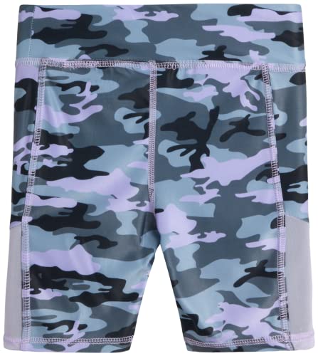 Reebok Girls Active Shorts - Spandex Athletic High Waisted Gym Workout Yoga Bike Shorts (2 Pack), Size Small/(7), Lavender #TOP3