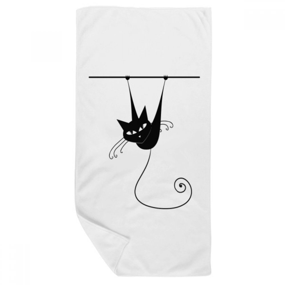Serviette chat noir Halloween douce 35x70 cm multicolore pour toilette et bain au quotidien