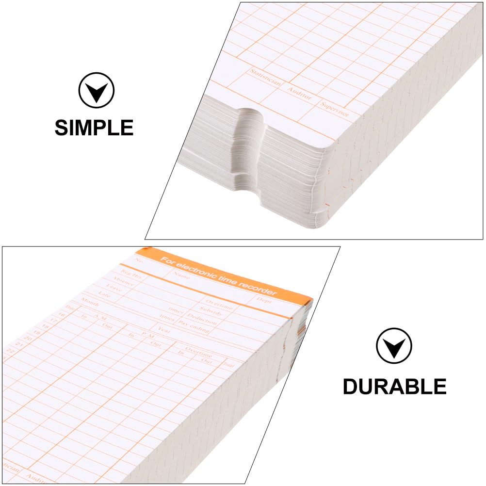 Ciieeo 100 Fogli Scheda Cartacea Per Presenze Carte Del Tempo Piramidali Presenze Giornaliere Tessere Di Presenza a Tempo Frequenza Mensile Orologi Cartellino Carta Speciale Personale