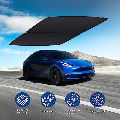 Pare-soleil Double Couche Pour Toit Et Coffre Tesla Model Y - Occasion Noir