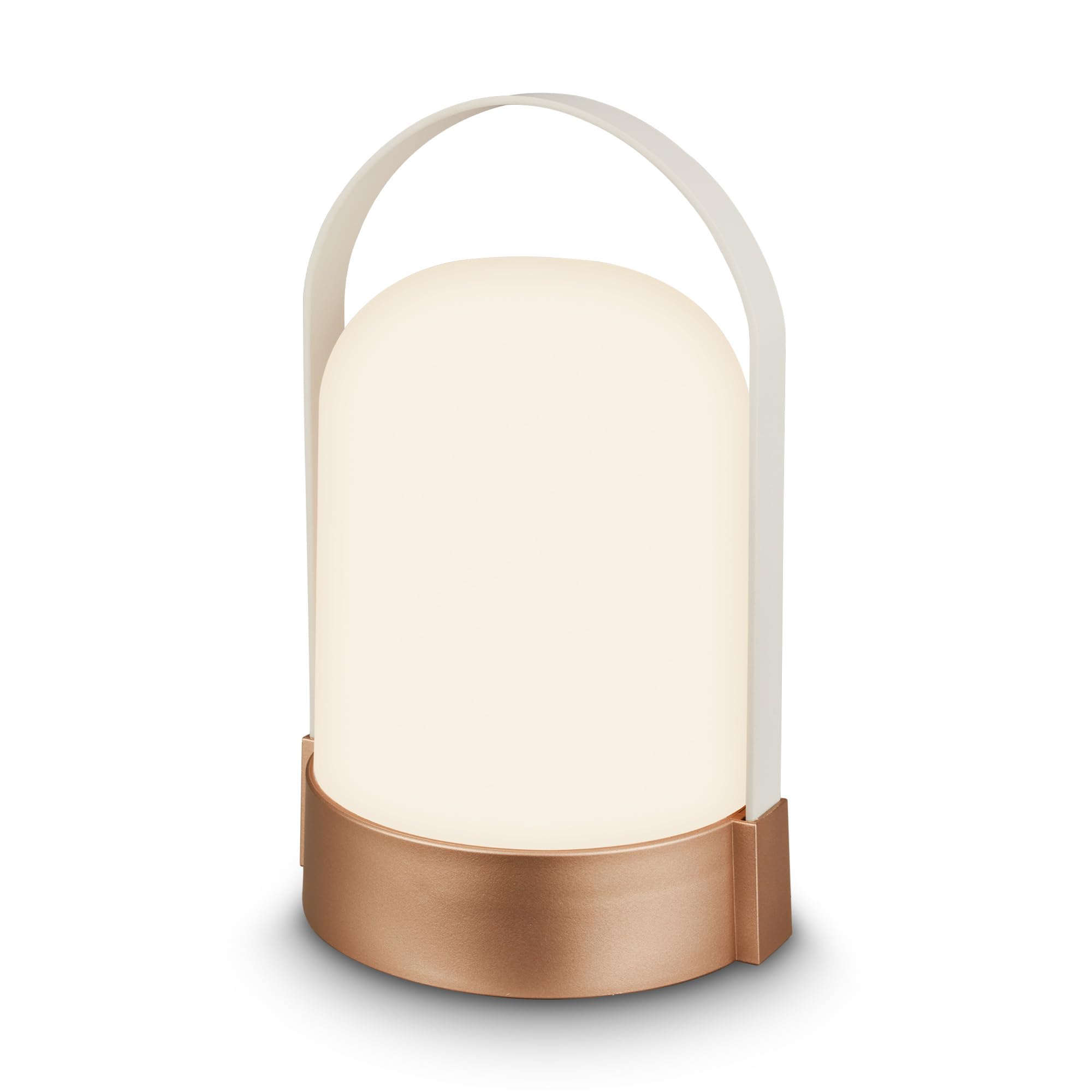BRILONER - Rechargeable Table Lamp, 3-Level Dimmer, Memory Function, IP44, USB-C Charging Cable, Night Light, Battery Lamp, LED Light, 14.5 x 13.5 x 24 cm, Bronze Metallic White