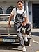 Runcati Men's Denim Bib Overall Ripped Distressed Jean Casual Fashion Workwear Adjustable Strap Hip Hop Jumpsuit