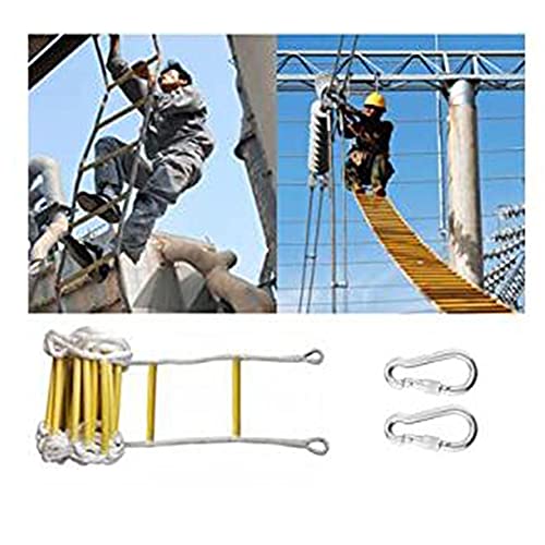 Échelle de secours en corde de nylon 3m réutilisable compacte avec mousquetons - 8