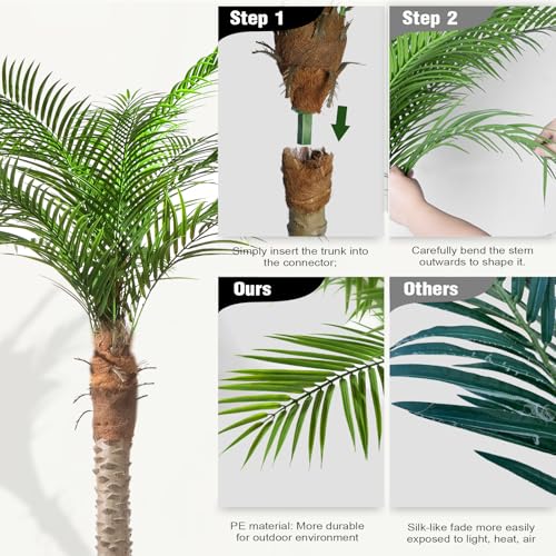 Image of Vitalismo Artificial Phoenix Palm Tree 9ft 2 Set Tall Outdoor /Indoor Decor