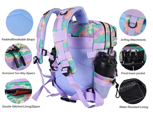 Image of LHI Tactical Military Backpack for Men and Women 25L /35L Army Assault Pack Bag Small Rucksack with Bottle Holder