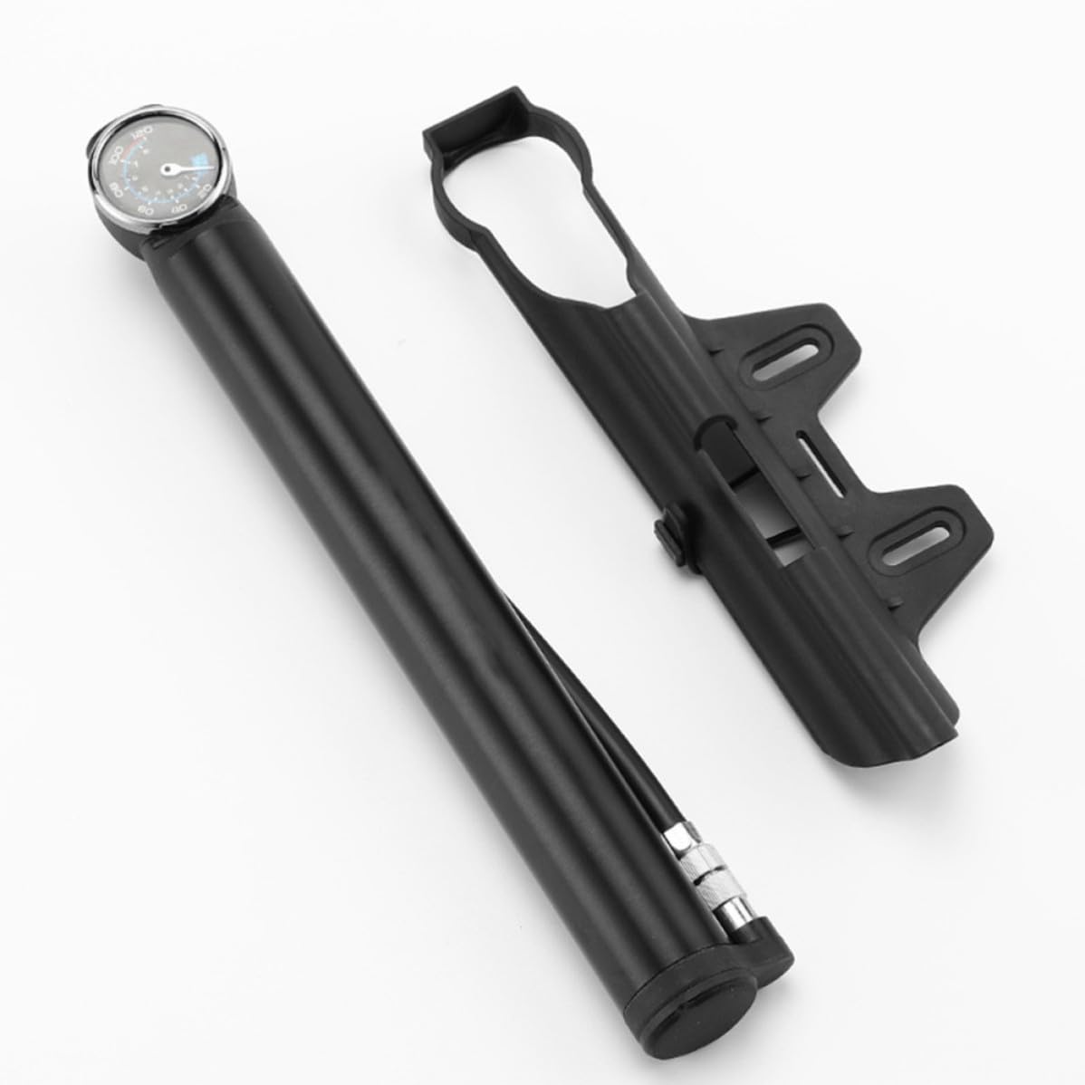 GLEAVI Gonfleur de Pneus Portable Compresseur D'air Électrique en Alliage D'aluminium Noir, Pompe à Vélo Haute Pression, Léger et Compact, pour Valves Presta et Standard