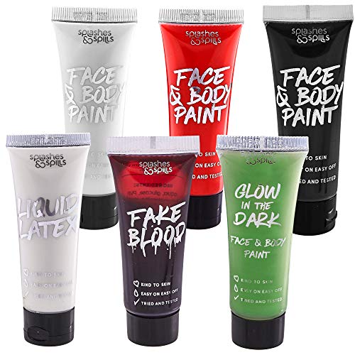 Splashes & Spills Halloween Horror Fx Makeup Kit - 9 Piece Set With Guidebook #TOP12