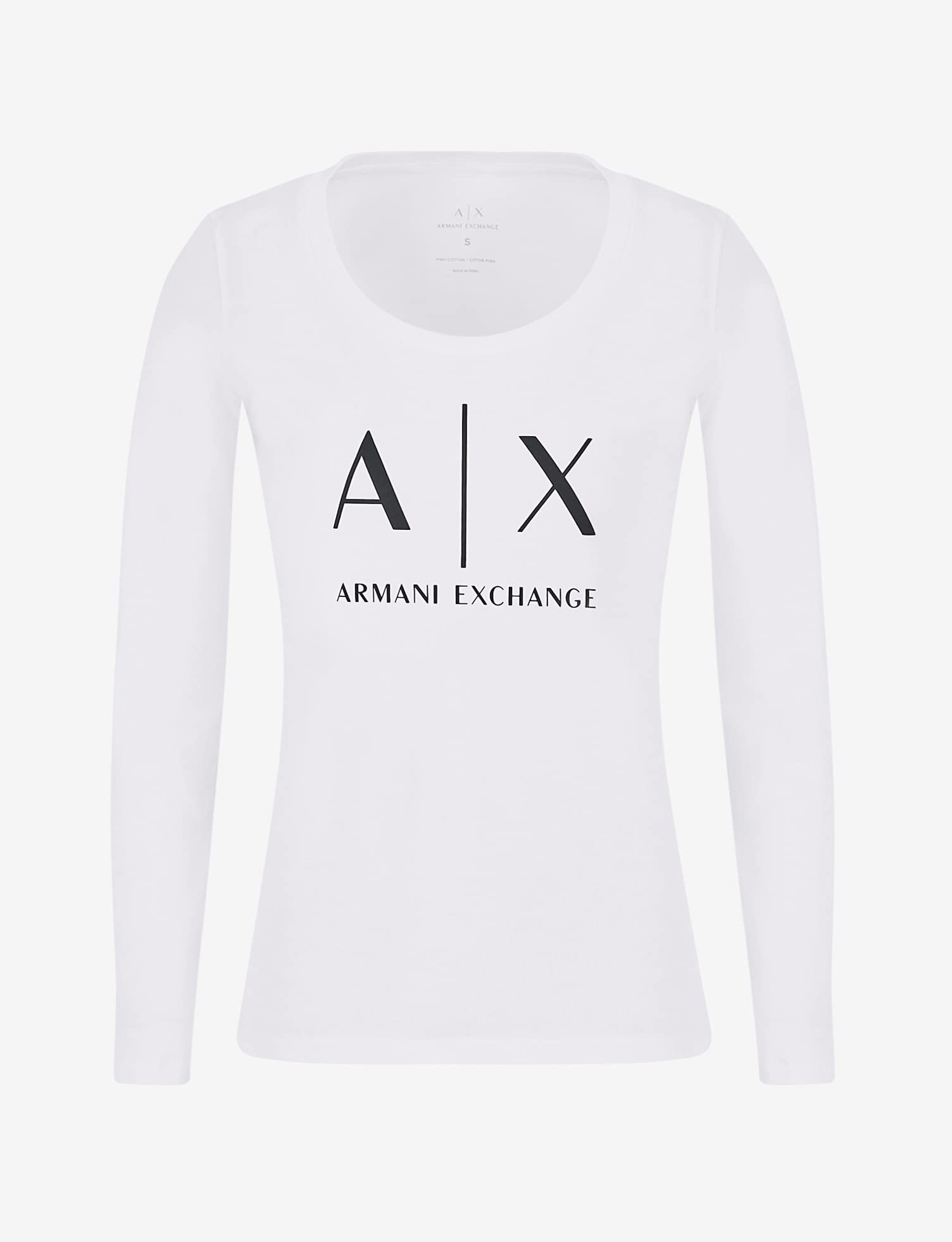Armani Exchange Logo LS Maglietta a Maniche Lunghe Donna (Pacco da 1)