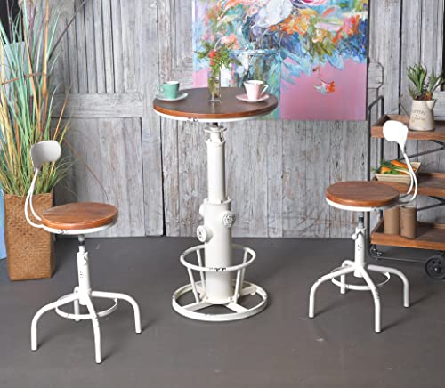 Farmhouse Pub Table Set with Adjustable Height Stools