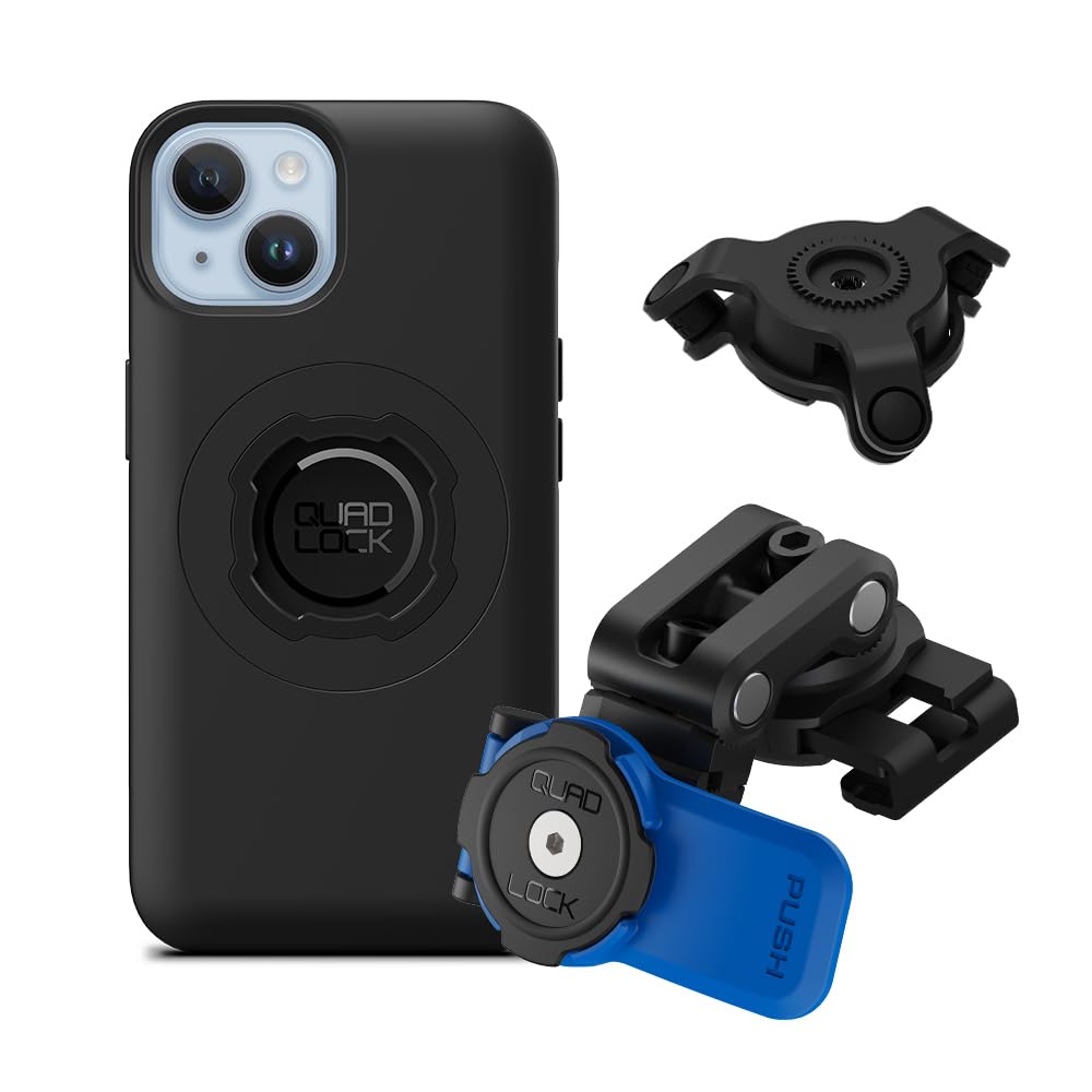 Quad Lock Support Téléphone pour Bocal de Liquide de Frein de Moto avec Amortisseur de Vibrations et Coque MAG pour iPhone 14