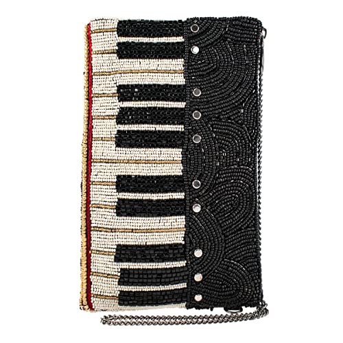Mary Frances Keys to My Heart Beaded Piano Crossbody Cell Phone Bag Clutch Evening Purse, Multicolor