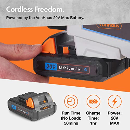 VonHaus Hedge Trimmer Cordless 20V – w/Battery & Charger, G-Series - Image 4