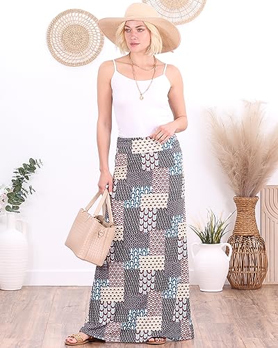Image of Popana Long Maxi Skirt for Women, Flowy Long Skirts for Women | High Waisted Soft Trendy Rayon, Sundress Convertible Skirt, Long Length Bodycon Maxi Skirt, Petite and Plus Size