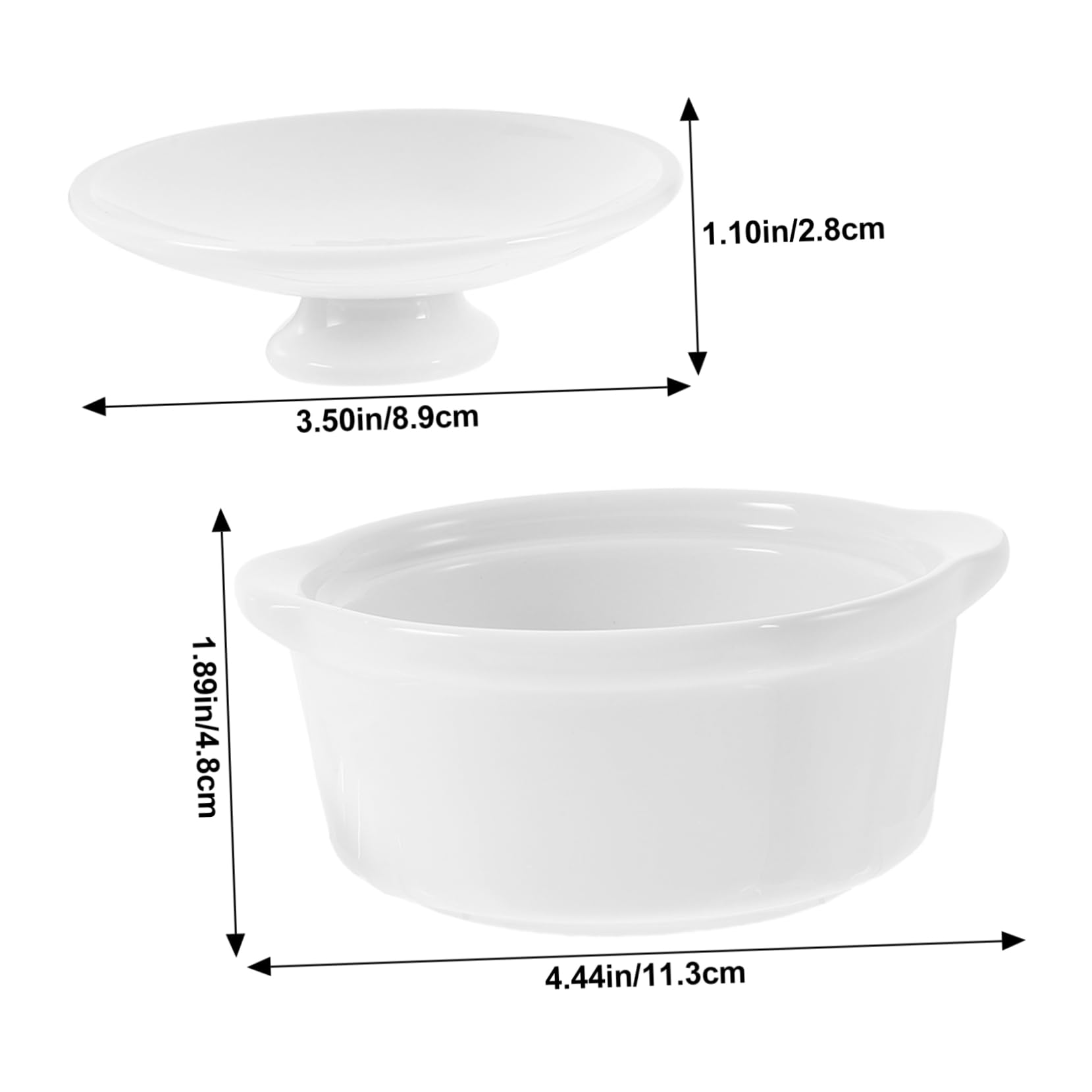 Ciotola per Zuppa in Ceramica con Coperchio e Manici Doppio, Contenitore per Alimenti Resistente con Bordi Lisci, per Ristoranti, Feste e Uso Domestico