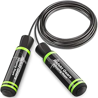 Befekt Gears Skipping Rope, Speed Jump Rope Tangle-free Adjustable Rope with Rapid Ball Bearings & Soft Foam Handle-Fitness Workouts Fat Burning Exercises Boxing-Spare Rope Length Adjuster Included