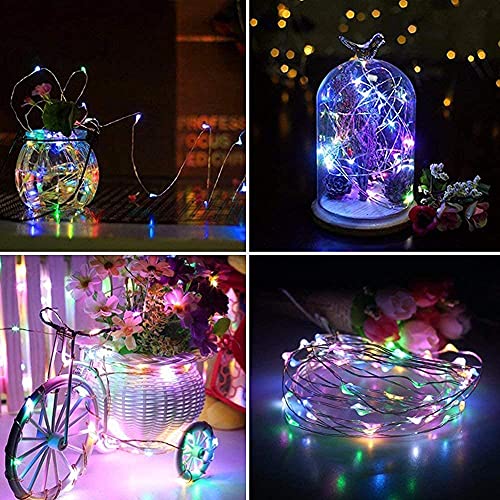 Image of K D Bottle Lights with Cork, Battery Operated LED Cork Shape Copper Wire Colorful Fairy Mini String Lights (Multi Color,Battery Powered) (Pack of 2)