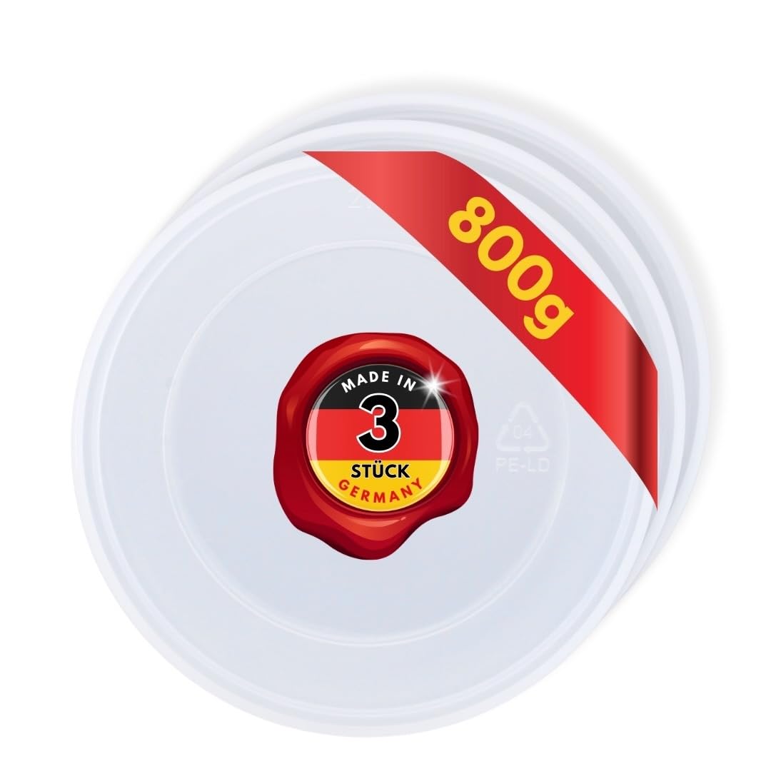 Festland DESIGN® Can Lid for Cans 800 g Food Cans - Can Lid for Cat Food & Dog Food - Can Cover - Canning Cans - Pack of 3 - Made in Germany