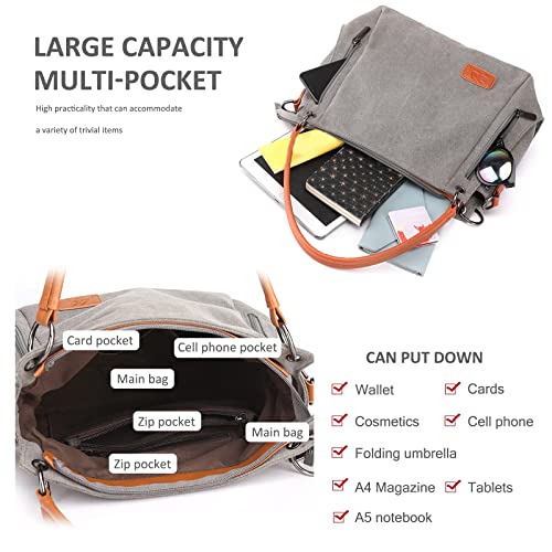 NICOLE & DORIS Bolsa de ombro feminina de lona com zíper bolsa transversal feminina para trabalho, s