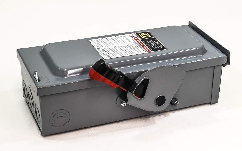 Square D Heavy Duty 3PST Safety Switch, Hinge Lever Actuator, Grey, Manual Operation