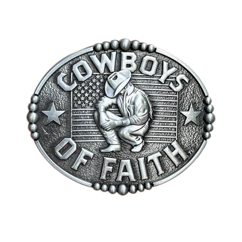 shilongqingtu Western Cowboy Belt Buckle,Belt Buckle for Men (silver)