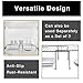 Smart Design Extendable Storage Shelf – Lengthen from 16 to 32.5 in., Charcoal Gray – Sturdy Steel Pantry Organizer with Rust-Resistant Finish and Non-Slip Feet for Easy Home Organization and Storage