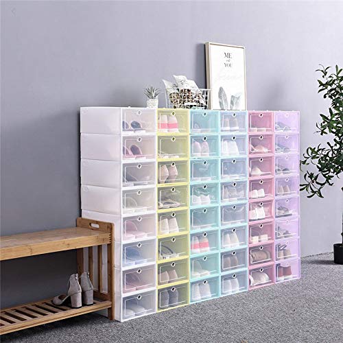 Boîte à chaussures transparente pliable pour optimiser les petits placards par l'empilage