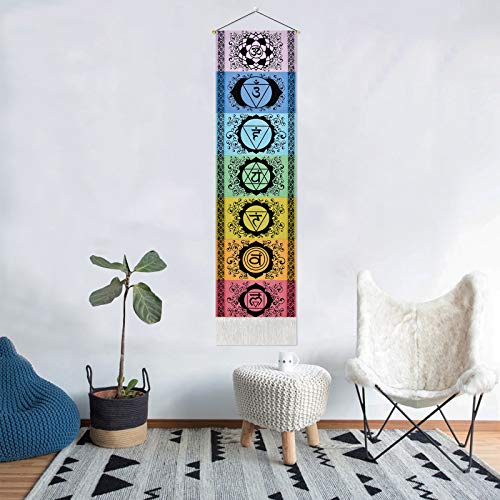 Uspring Colorful Tapestry Mandala Tapestry Trippy Tapestry Wall Hanging With Tassel Striped For Room (Black, 12.8 X 51.2 Inches) #TOP2