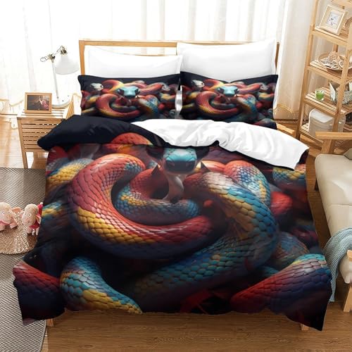 Parure de lit serpent hypoallergénique en microfibre douce avec zip pour ado