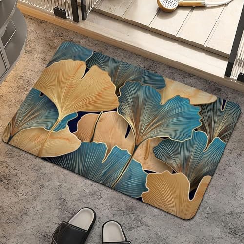 Image of FIGMENT 3D Anti-Slip Water Absorbent Bathroom Mat | Quick Dry Rectangular Bath Mat for Home, Kitchen Doorway, Office & Entryway Use | Soft, Odour-Free & Easy Clean Floor Mat (60x40 cm)