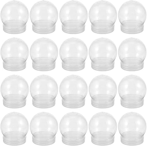 GANAZONO Bombilla de globo de agua para bricolaje, 20 piezas, globo de nieve, globo de agua, plástico transparente PET con tapa de rosca,