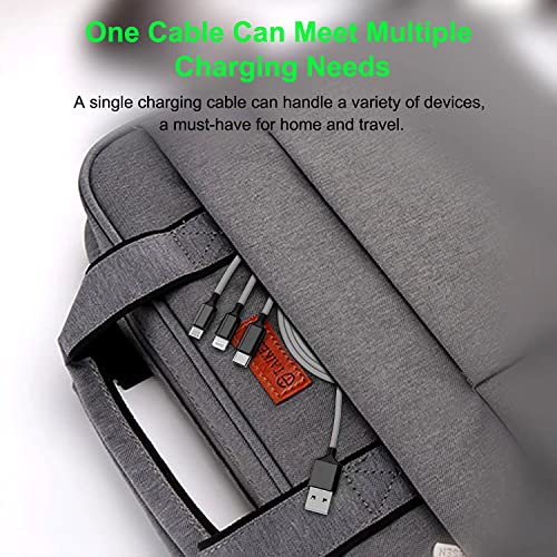 Image of BESTOR Multi Charging Cable 3 in 1 Nylon Braided Multiple USB Fast Charging Cable for Android, iOS and Type C Devices USB Port Connectors Compatible Smart Phones & Tablet (1.1M)