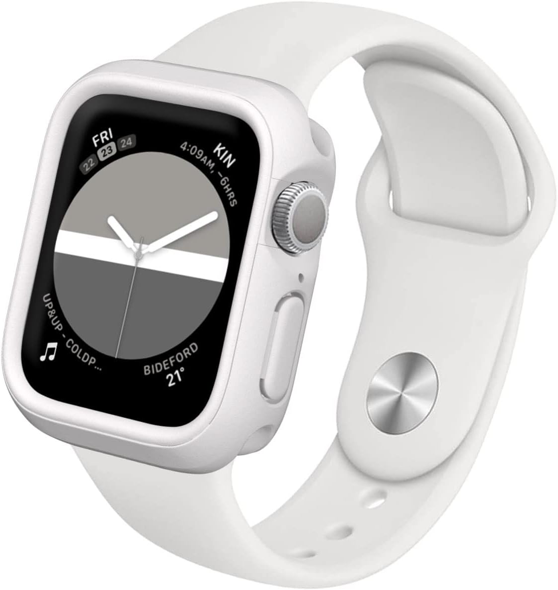 RHINOSHIELD Bumper Case Compatible with Apple Watch SE & Series 6/5 / 4 [40mm] | Slim Protective Cover – Lightweight and Shock Absorben – Classic White